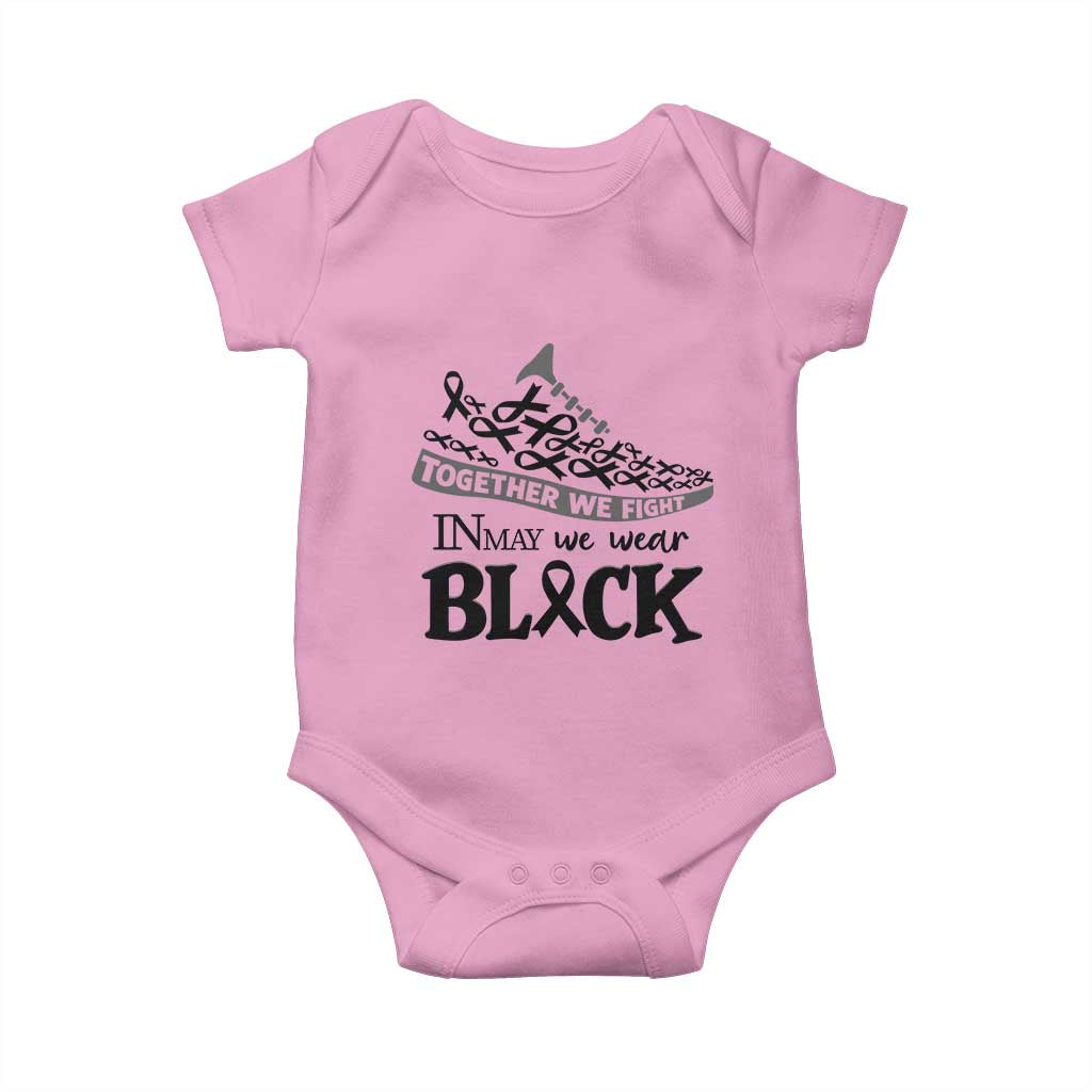 In May We Wear Black Baby Onesie Melanoma Support Family Gift TS12 Light Pink Print Your Wear
