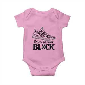 In May We Wear Black Baby Onesie Melanoma Support Family Gift TS12 Light Pink Print Your Wear