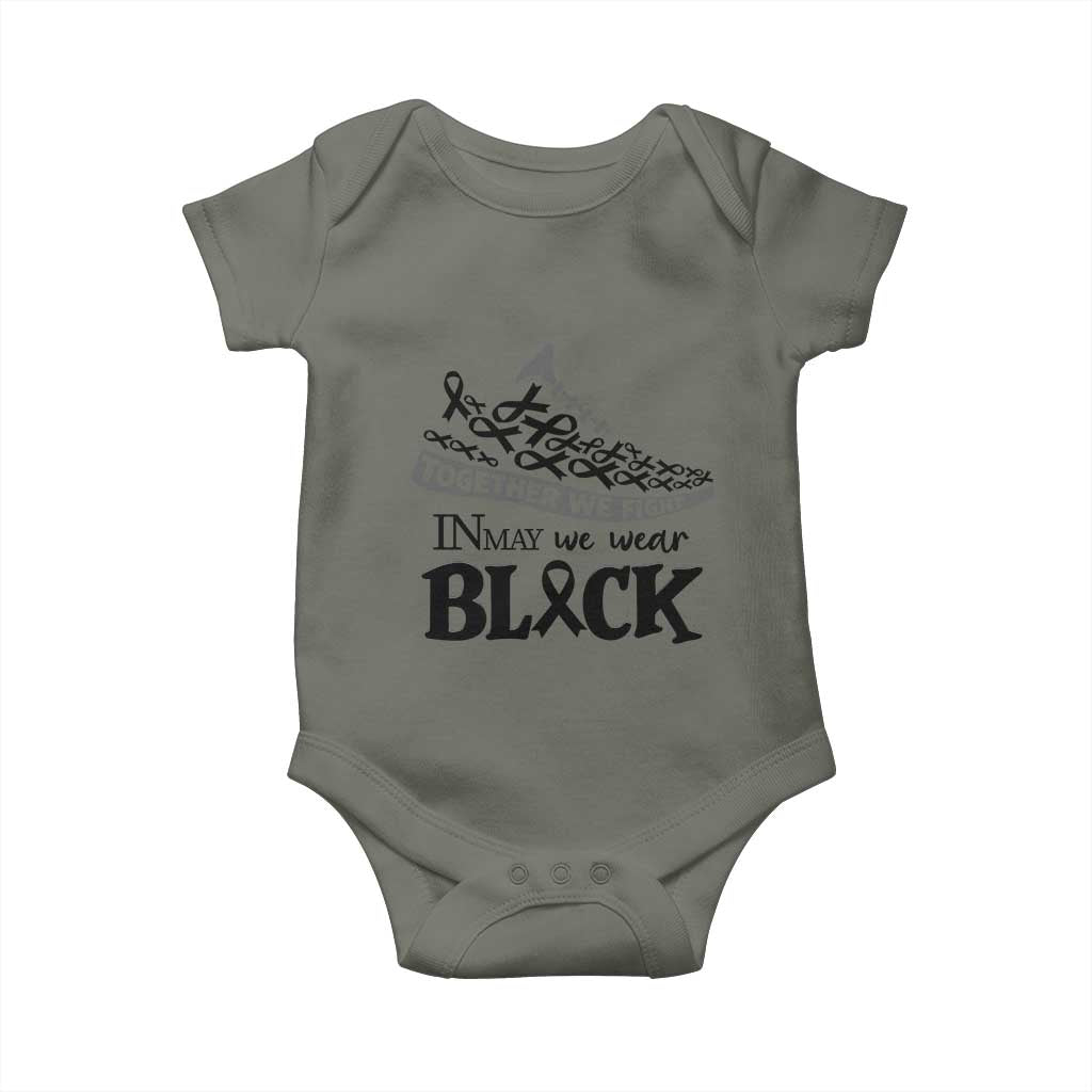 In May We Wear Black Baby Onesie Melanoma Support Family Gift TS12 Military Green Print Your Wear