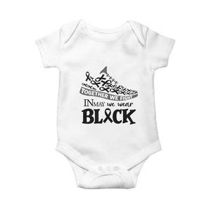 In May We Wear Black Baby Onesie Melanoma Support Family Gift TS12 White Print Your Wear
