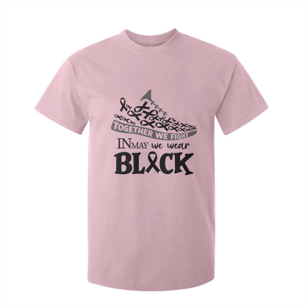 In May We Wear Black T Shirt For Kid Melanoma Support Family Gift TS12 Light Pink Print Your Wear