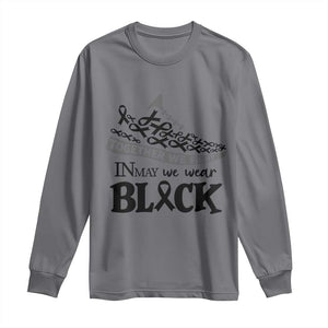 In May We Wear Black Long Sleeve Shirt Melanoma Support Family Gift TS12 Charcoal Print Your Wear