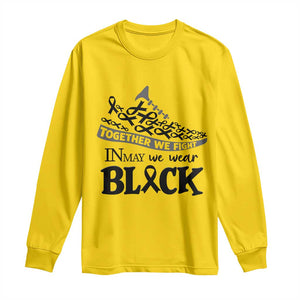In May We Wear Black Long Sleeve Shirt Melanoma Support Family Gift TS12 Daisy Print Your Wear