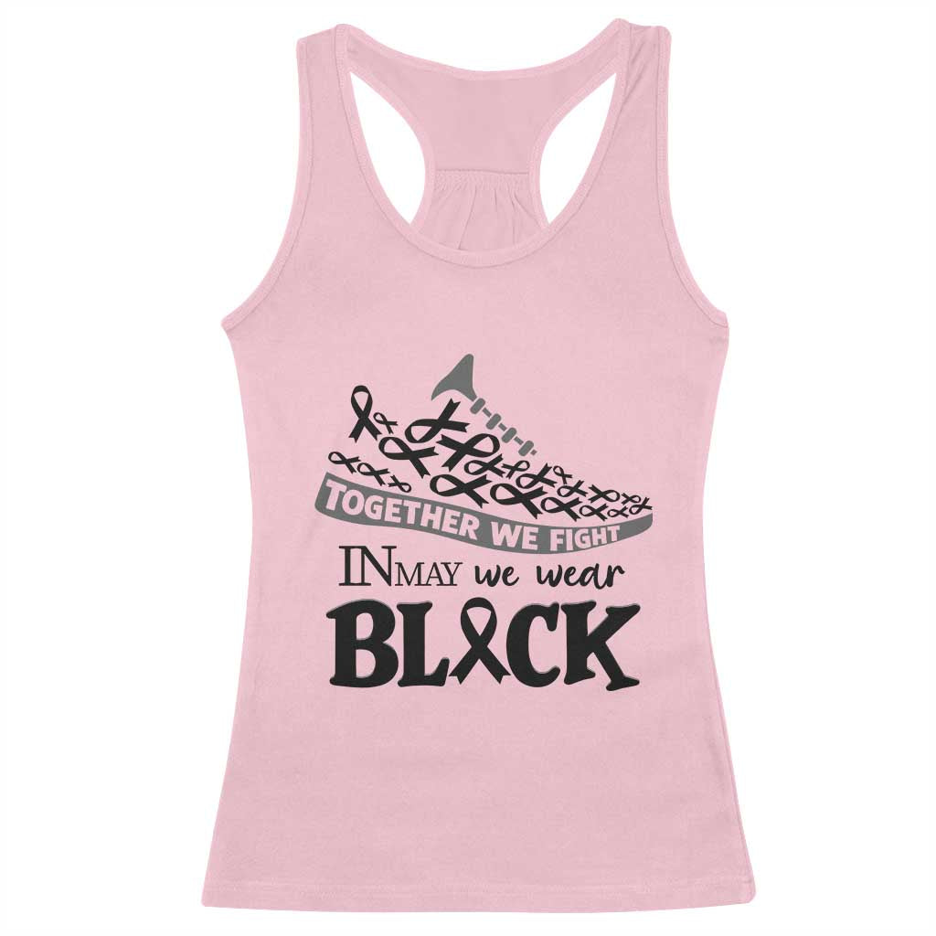 In May We Wear Black Racerback Tank Top Melanoma Support Family Gift TS12 Light Pink Print Your Wear