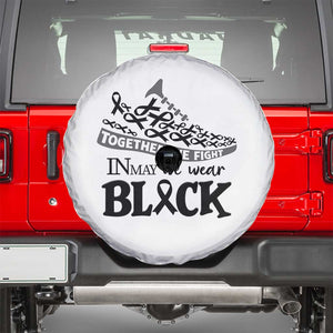 In May We Wear Black Spare Tire Cover Melanoma Support Family Gift TS12 White Print Your Wear