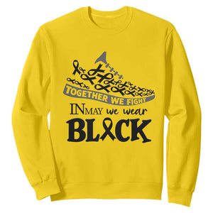 In May We Wear Black Sweatshirt Melanoma Support Family Gift TS12 Daisy Print Your Wear
