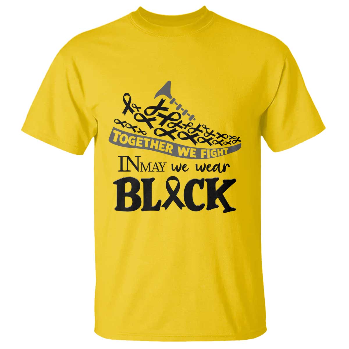 In May We Wear Black T Shirt Melanoma Support Family Gift TS12 Daisy Print Your Wear