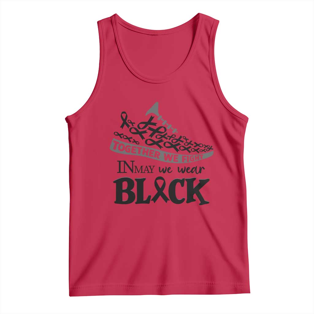 In May We Wear Black Tank Top Melanoma Support Family Gift TS12 Red Print Your Wear