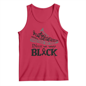In May We Wear Black Tank Top Melanoma Support Family Gift TS12 Red Print Your Wear