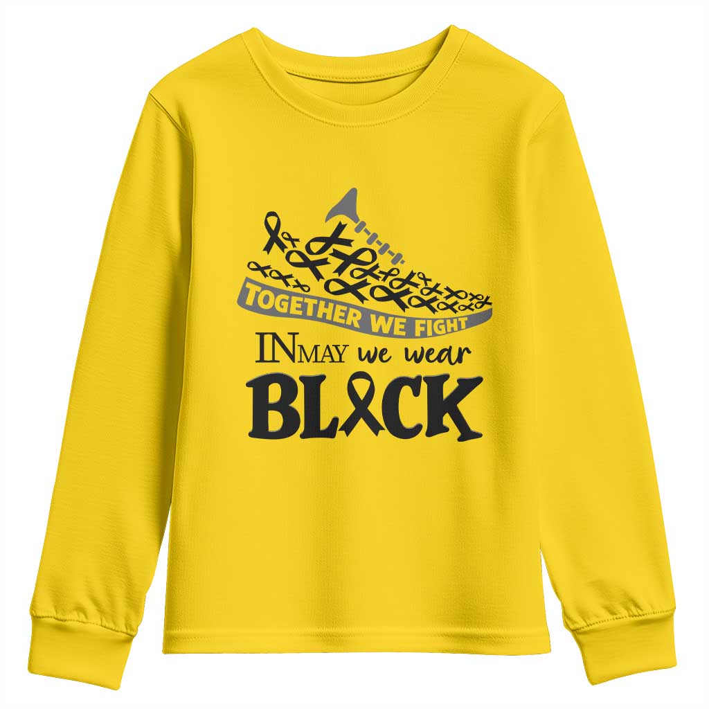 In May We Wear Black Youth Sweatshirt Melanoma Support Family Gift TS12 Daisy Print Your Wear