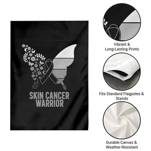 Floral Butterfly Melanoma Awarenes Garden Flag Black Ribbon Warrior Support Gift TS12 Print Your Wear