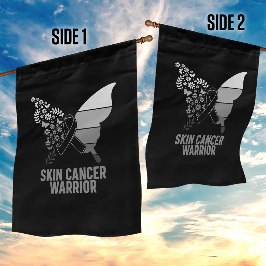 Floral Butterfly Melanoma Awarenes Garden Flag Black Ribbon Warrior Support Gift TS12 Print Your Wear