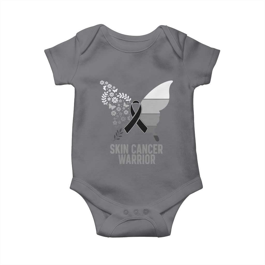Floral Butterfly Melanoma Awarenes Baby Onesie Black Ribbon Warrior Support Gift TS12 Charcoal Print Your Wear
