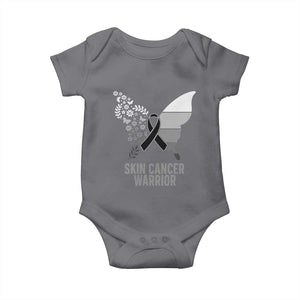 Floral Butterfly Melanoma Awarenes Baby Onesie Black Ribbon Warrior Support Gift TS12 Charcoal Print Your Wear