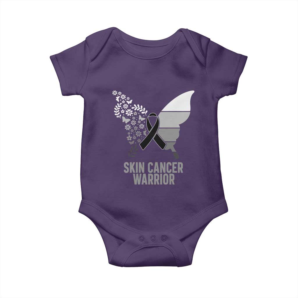 Floral Butterfly Melanoma Awarenes Baby Onesie Black Ribbon Warrior Support Gift TS12 Purple Print Your Wear