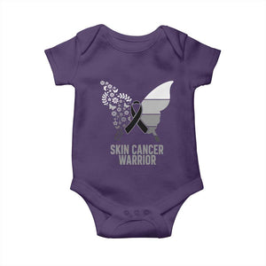 Floral Butterfly Melanoma Awarenes Baby Onesie Black Ribbon Warrior Support Gift TS12 Purple Print Your Wear