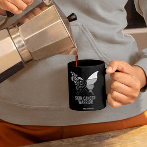 Floral Butterfly Melanoma Awarenes Coffee Mug Black Ribbon Warrior Support Gift TS12 Print Your Wear
