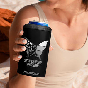 Floral Butterfly Melanoma Awarenes 4 in 1 Can Cooler Tumbler Black Ribbon Warrior Support Gift TS12 Print Your Wear