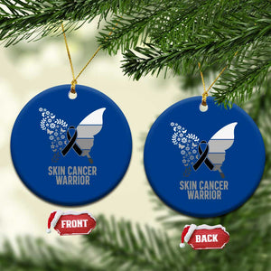 Floral Butterfly Melanoma Awarenes Ceramic Ornament Black Ribbon Warrior Support Gift TS12 1pc Blue Print Your Wear