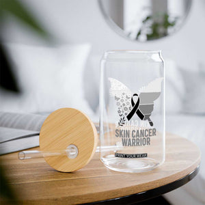 Floral Butterfly Melanoma Awarenes Glass Can Black Ribbon Warrior Support Gift TS12 Print Your Wear