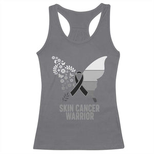 Floral Butterfly Melanoma Awarenes Racerback Tank Top Black Ribbon Warrior Support Gift TS12 Charcoal Print Your Wear