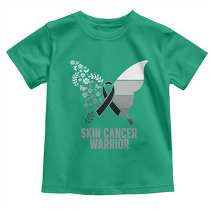 Floral Butterfly Melanoma Awarenes Toddler T Shirt Black Ribbon Warrior Support Gift TS12 Irish Green Print Your Wear