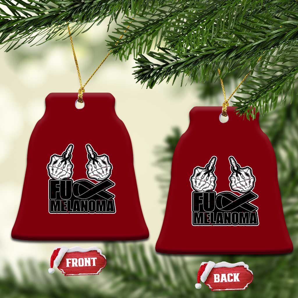 Fuck Melanoma Ceramic Ornament Skeleton Hand Black Ribbon Awareness TS12 Print Your Wear