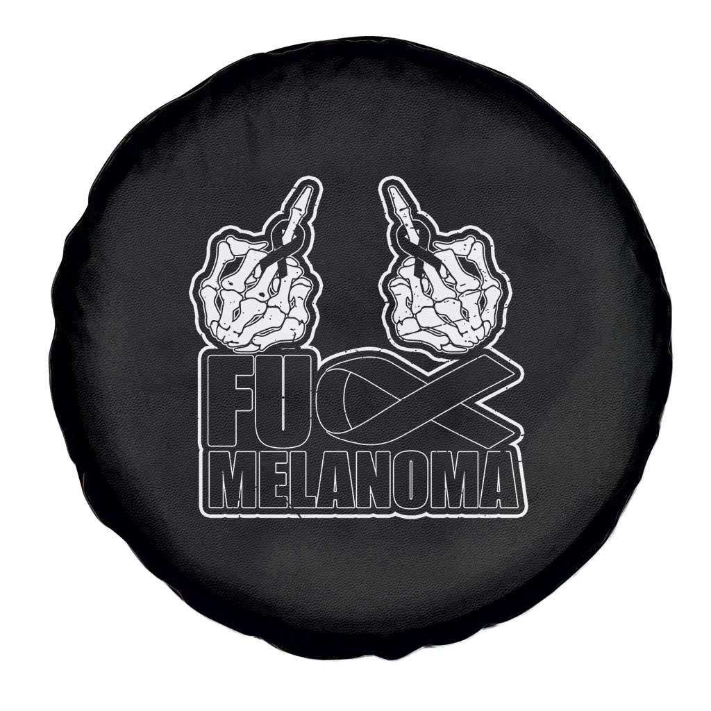 Fuck Melanoma Spare Tire Cover Skeleton Hand Black Ribbon Awareness TS12 Print Your Wear