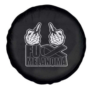 Fuck Melanoma Spare Tire Cover Skeleton Hand Black Ribbon Awareness TS12 Print Your Wear