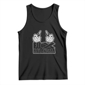 Fuck Melanoma Tank Top Skeleton Hand Black Ribbon Awareness TS12 Black Print Your Wear