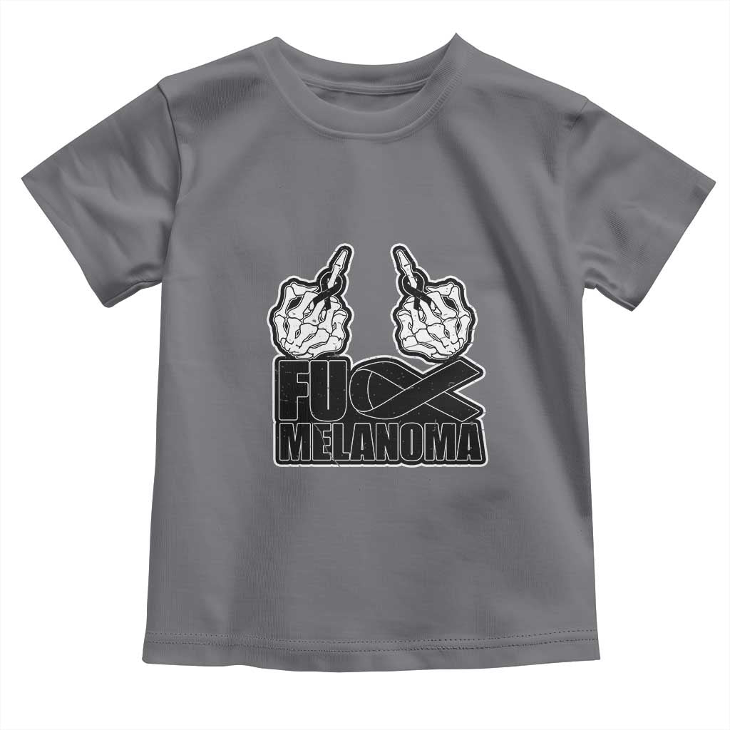 Fuck Melanoma Toddler T Shirt Skeleton Hand Black Ribbon Awareness TS12 Charcoal Print Your Wear