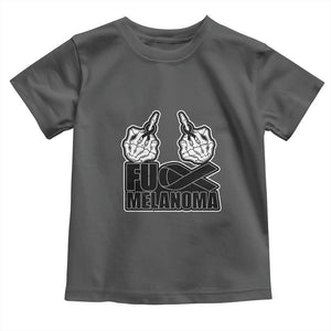 Fuck Melanoma Toddler T Shirt Skeleton Hand Black Ribbon Awareness TS12 Dark Heather Print Your Wear