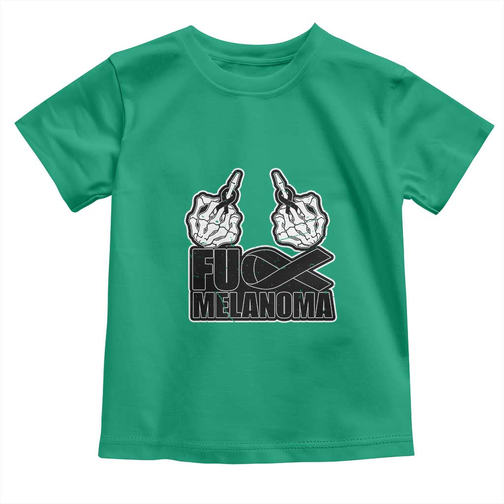 Fuck Melanoma Toddler T Shirt Skeleton Hand Black Ribbon Awareness TS12 Irish Green Print Your Wear