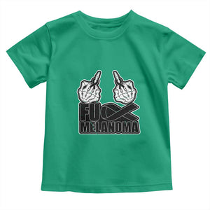 Fuck Melanoma Toddler T Shirt Skeleton Hand Black Ribbon Awareness TS12 Irish Green Print Your Wear