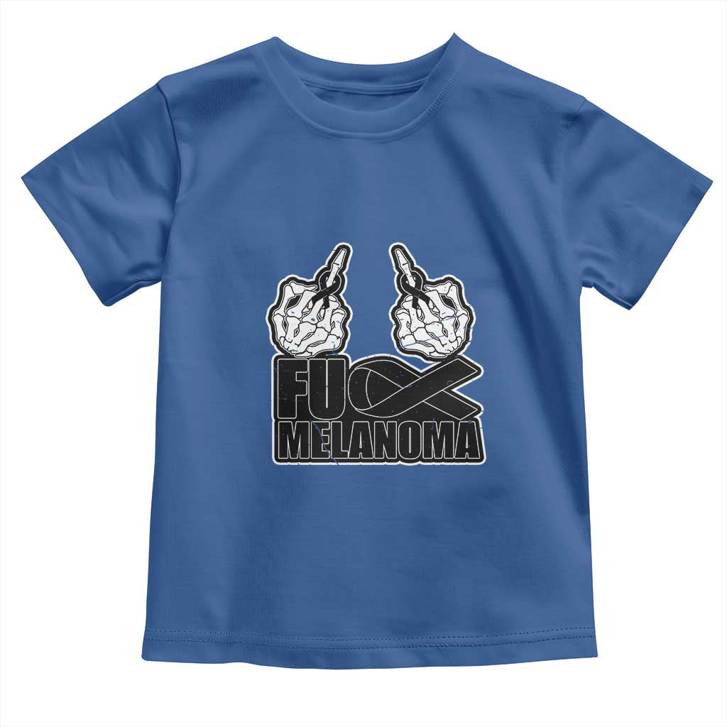 Fuck Melanoma Toddler T Shirt Skeleton Hand Black Ribbon Awareness TS12 Royal Blue Print Your Wear