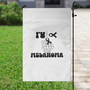 Fuck Melanoma Awareness Garden Flag Skeleton Hand Ribbon Warrior Gift TS12 Print Your Wear