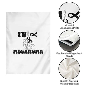 Fuck Melanoma Awareness Garden Flag Skeleton Hand Ribbon Warrior Gift TS12 Print Your Wear