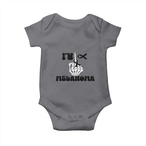 Fuck Melanoma Awareness Baby Onesie Skeleton Hand Ribbon Warrior Gift TS12 Charcoal Print Your Wear