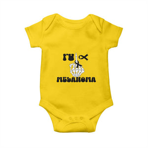 Fuck Melanoma Awareness Baby Onesie Skeleton Hand Ribbon Warrior Gift TS12 Daisy Print Your Wear