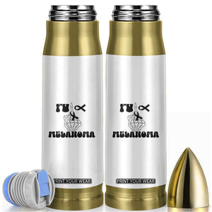 Fuck Melanoma Awareness Bullet Tumbler Skeleton Hand Ribbon Warrior Gift TS12 White Print Your Wear