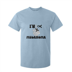 Fuck Melanoma Awareness T Shirt For Kid Skeleton Hand Ribbon Warrior Gift TS12 Light Blue Print Your Wear