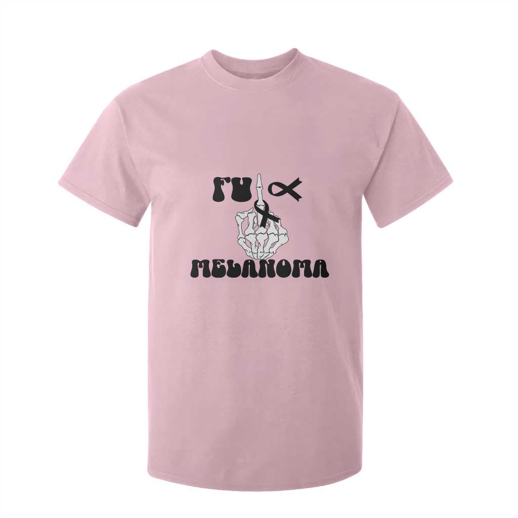 Fuck Melanoma Awareness T Shirt For Kid Skeleton Hand Ribbon Warrior Gift TS12 Light Pink Print Your Wear
