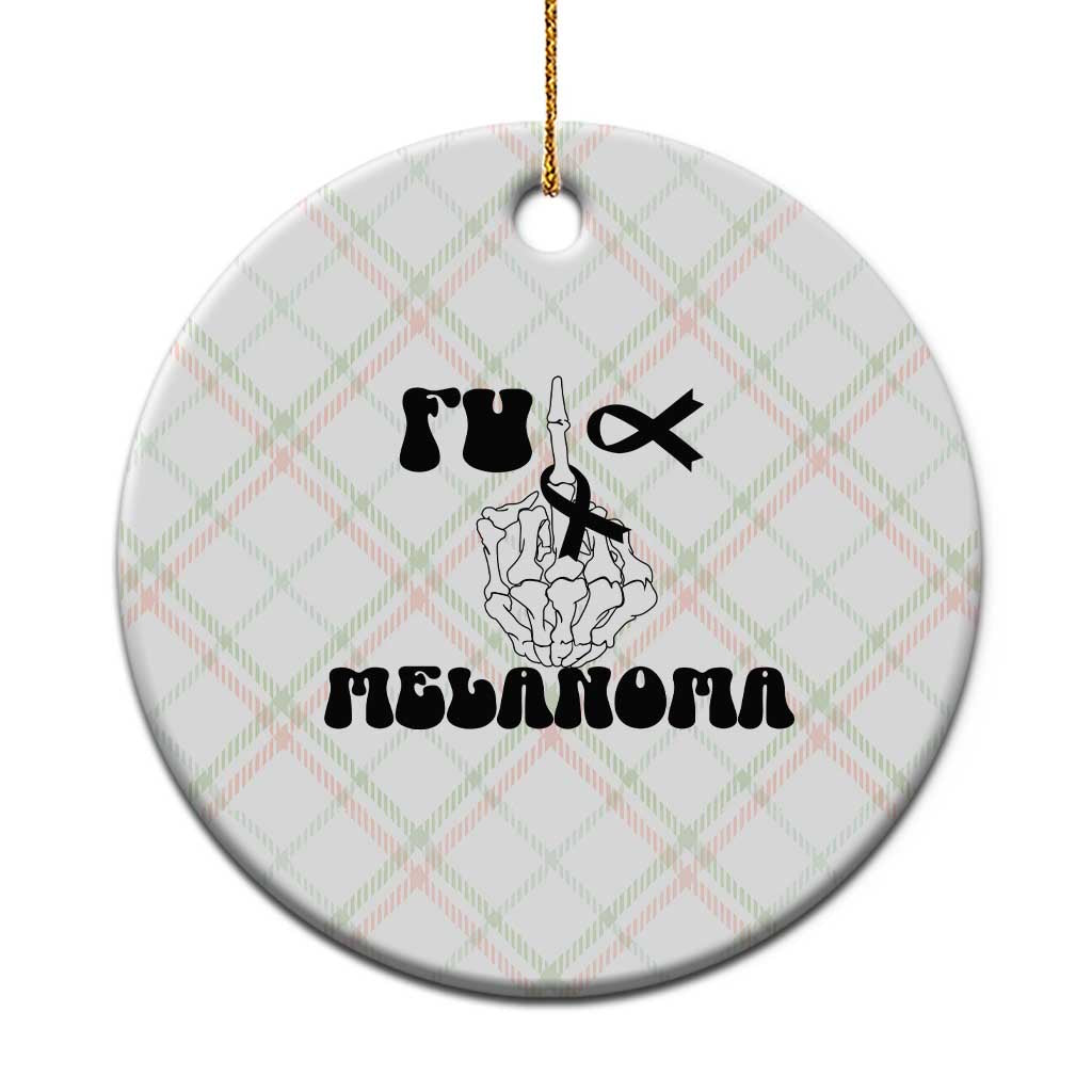 Fuck Melanoma Awareness Ceramic Ornament Skeleton Hand Ribbon Warrior Gift TS12 1pc Christmas Plaid Print Your Wear