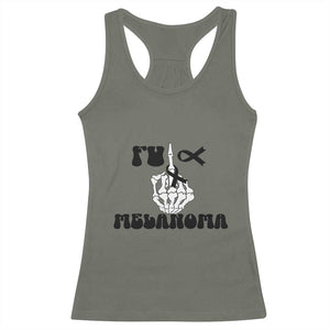 Fuck Melanoma Awareness Racerback Tank Top Skeleton Hand Ribbon Warrior Gift TS12 Military Green Print Your Wear