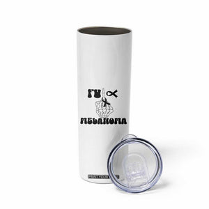 Fuck Melanoma Awareness Skinny Tumbler Skeleton Hand Ribbon Warrior Gift TS12 Print Your Wear