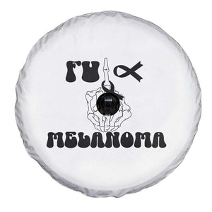 Fuck Melanoma Awareness Spare Tire Cover Skeleton Hand Ribbon Warrior Gift TS12 Print Your Wear