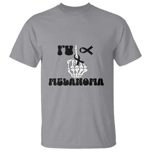 Fuck Melanoma Awareness T Shirt Skeleton Hand Ribbon Warrior Gift TS12 Sport Gray Print Your Wear