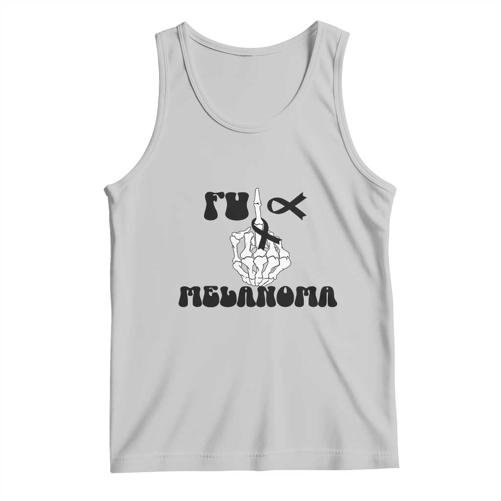 Fuck Melanoma Awareness Tank Top Skeleton Hand Ribbon Warrior Gift TS12 Ash Print Your Wear