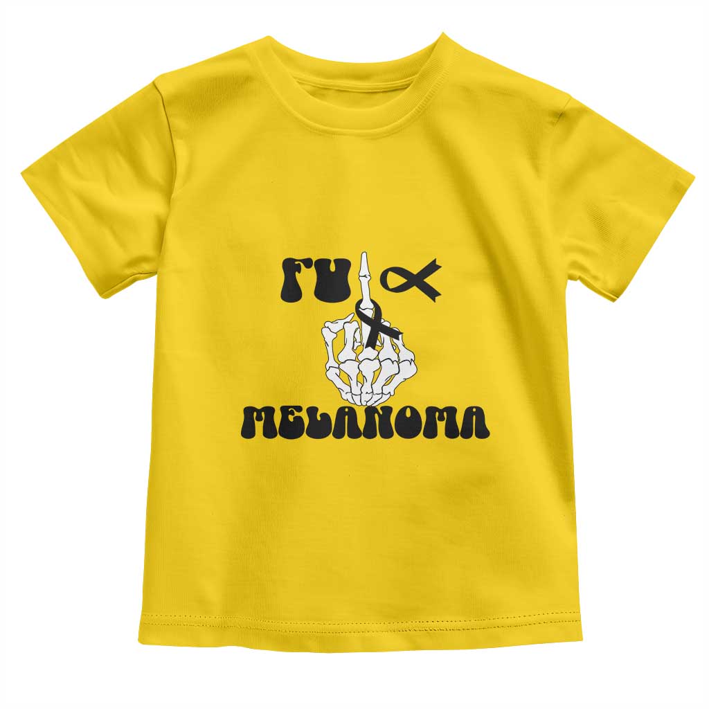 Fuck Melanoma Awareness Toddler T Shirt Skeleton Hand Ribbon Warrior Gift TS12 Daisy Print Your Wear