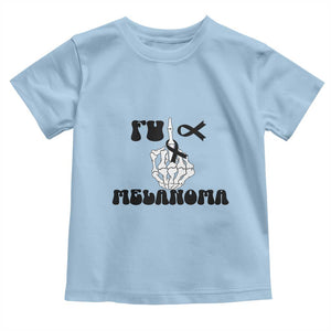 Fuck Melanoma Awareness Toddler T Shirt Skeleton Hand Ribbon Warrior Gift TS12 Light Blue Print Your Wear